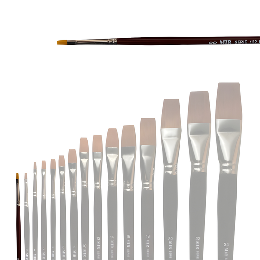 Pincel Plano Toray Sintético Ref. 132 (Números 00–20)