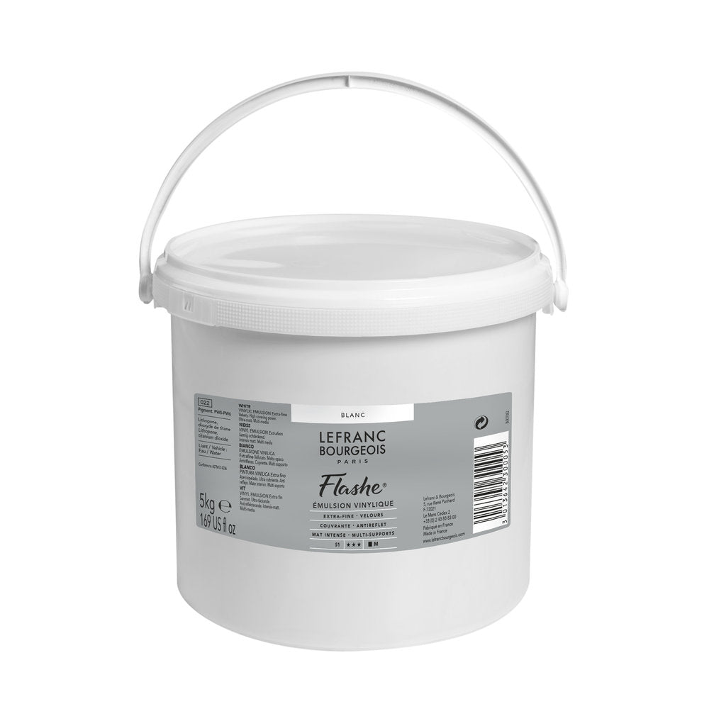 Flashe de Lefranc Bourgeois, cubo de pintura vinílica blanca