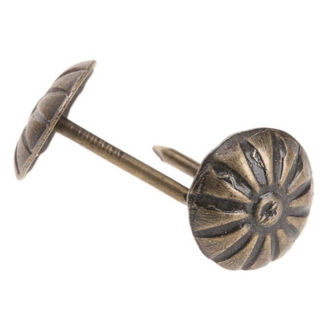 Tachuela flor bronce verde antiguo