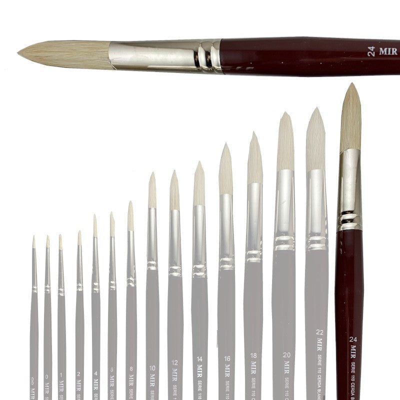 Pincel Redondo Cerda Blanca MIR Ref. 110 - Óleo (Nº 00-24)