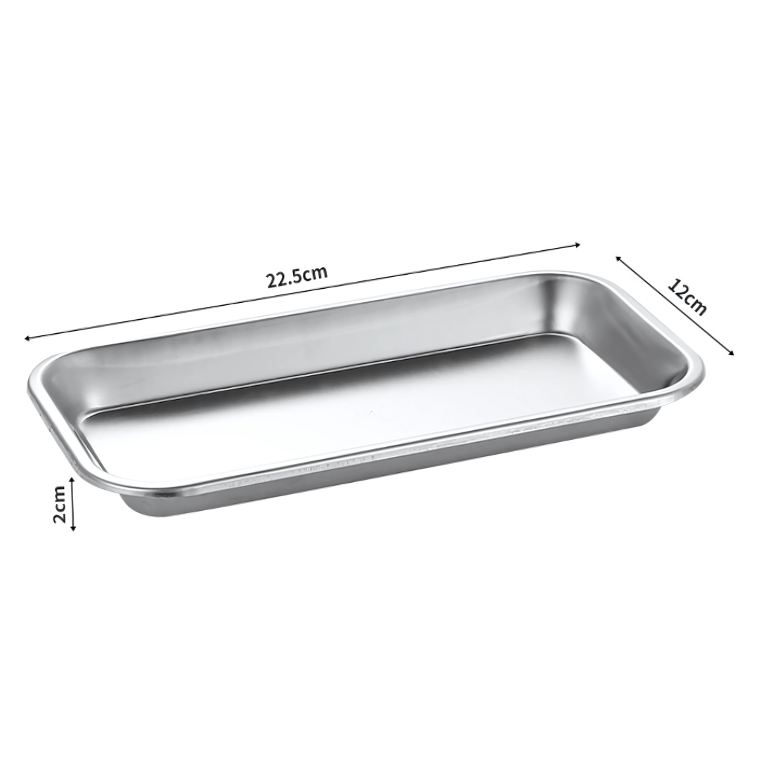 Bandeja de acero inoxidable 22,5×12×2 cm