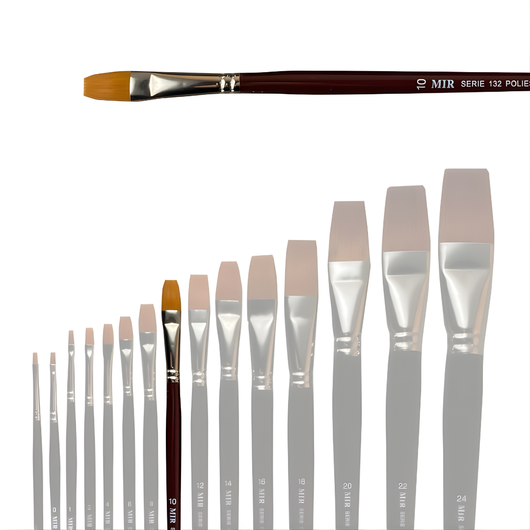 Pincel Plano Toray Sintético (Números 00–20)