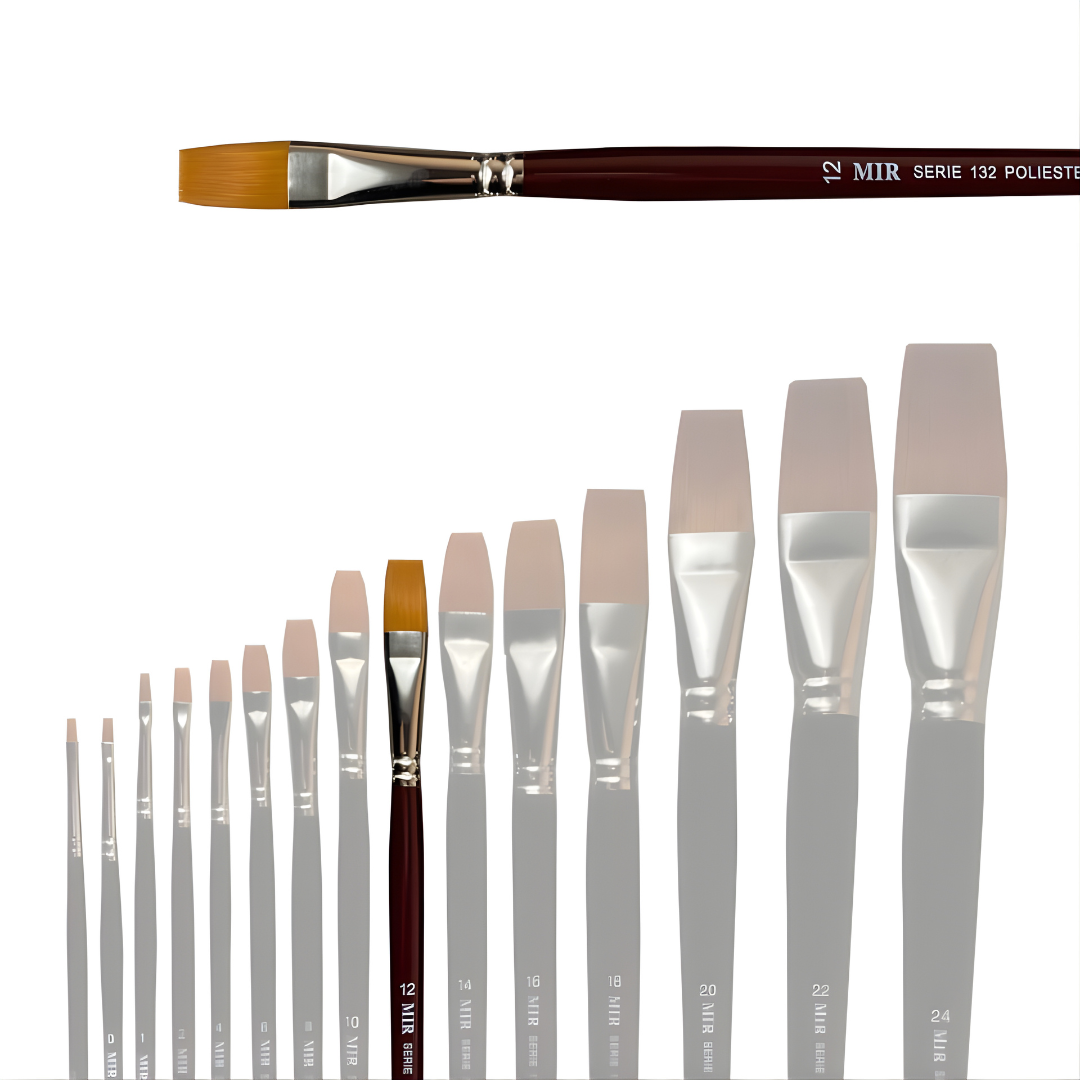 Pincel Plano Toray Sintético (Números 00–20)