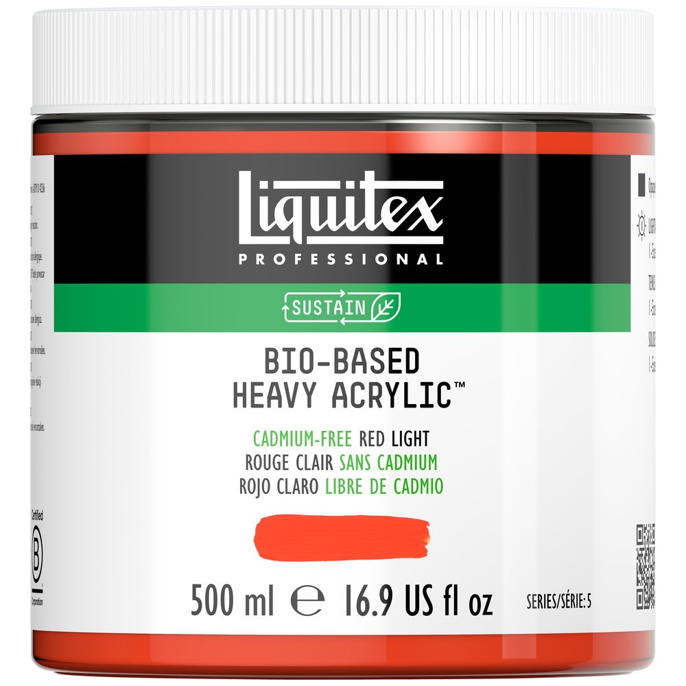 Liquitex Bio-Based Heavy rojo claro libre de cadmio, 500 ml