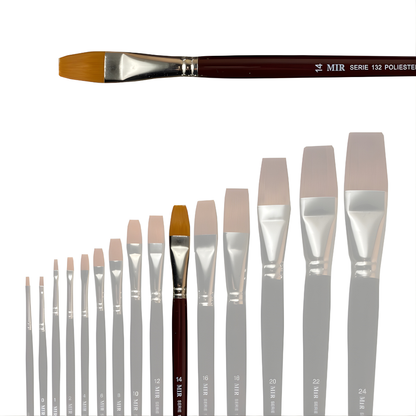 Pincel Plano Toray Sintético (Números 00–20)