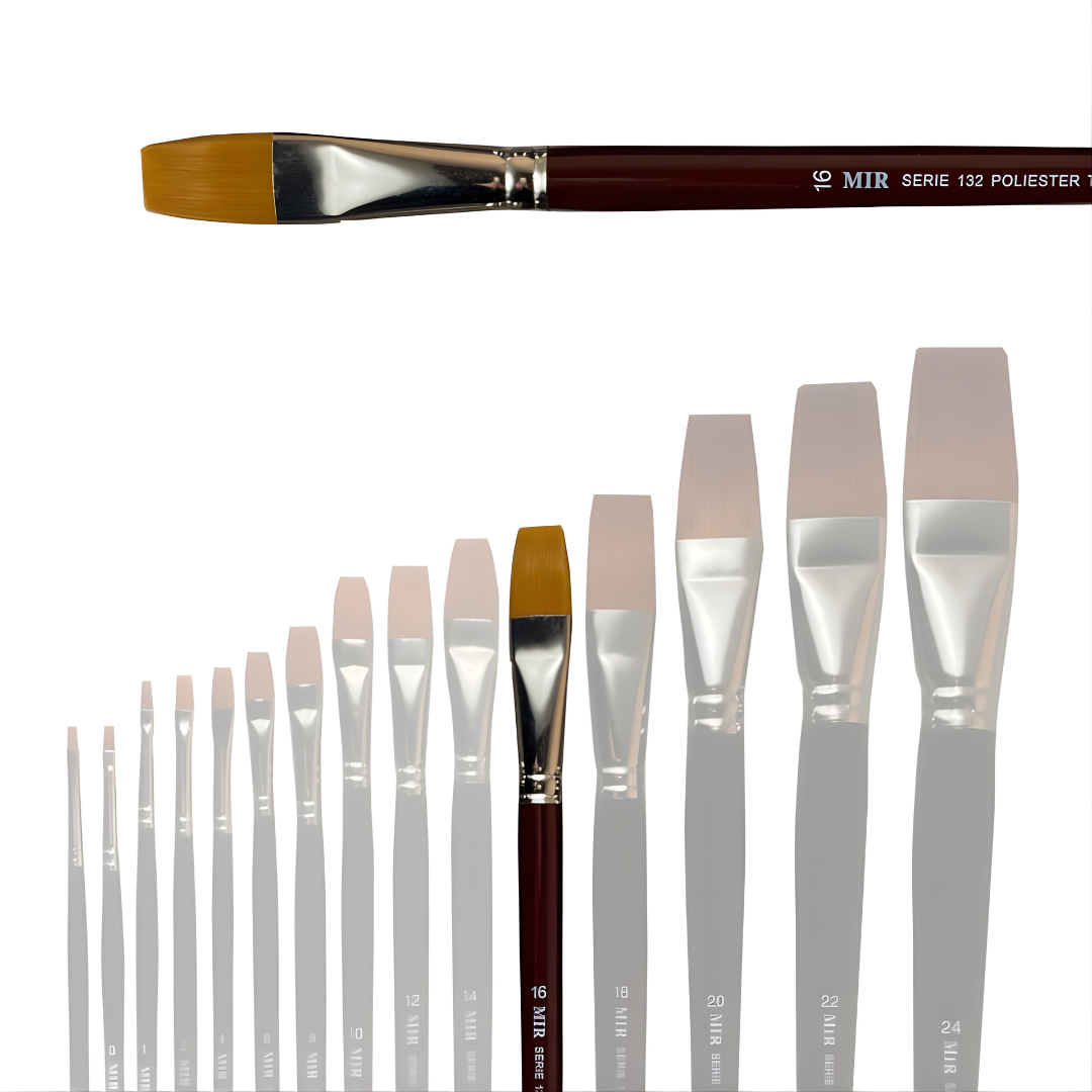 Pincel Plano Toray Sintético (Números 00–20)