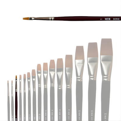 Pincel Plano Toray Sintético (Números 00–20)