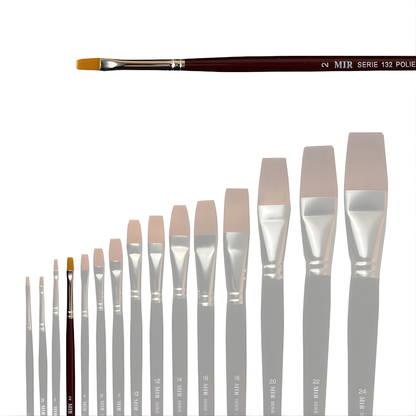 Pincel Plano Toray Sintético (Números 00–20)