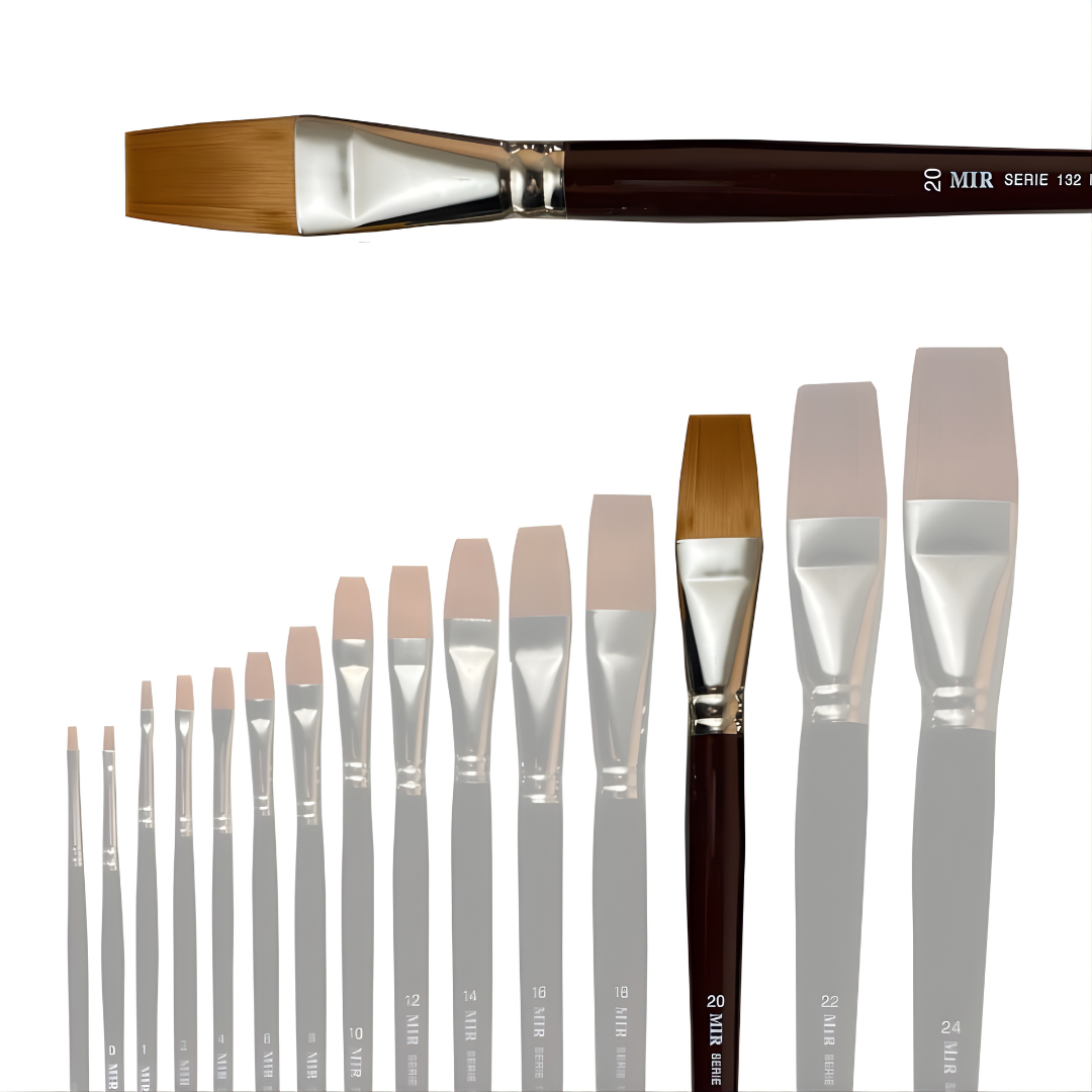 Pincel Plano Toray Sintético (Números 00–20)