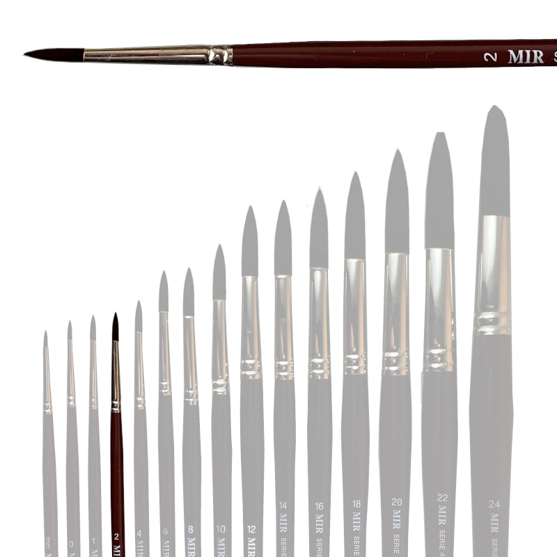 Pincel Redondo Sintético MIR Ref. 400 Teijin (Nº 2, 6, 12) Mango Largo