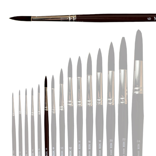 Pincel Redondo Sintético MIR Ref. 400 Teijin (Nº 2, 6, 12) Mango Largo