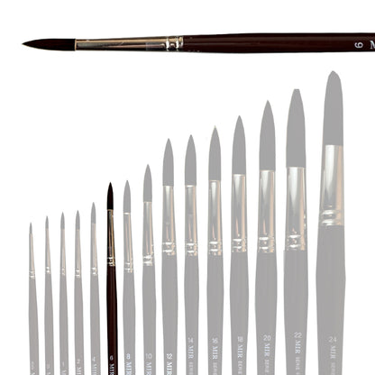 Pincel Redondo Sintético MIR Ref. 400 Teijin (Nº 2, 6, 12) Mango Largo