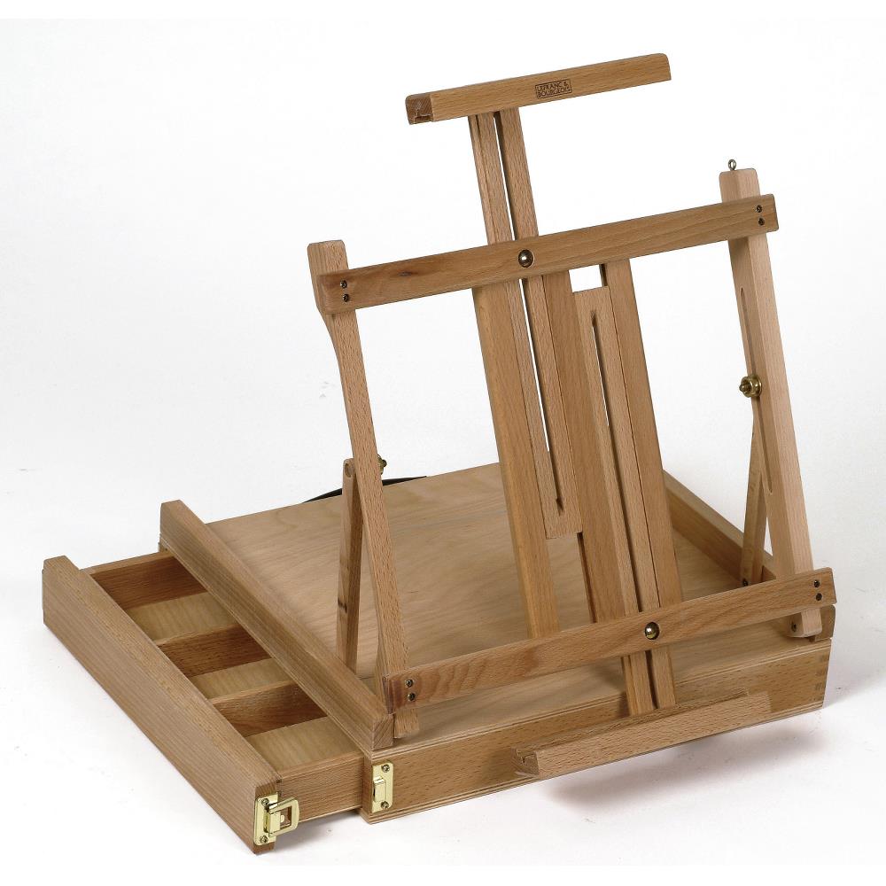 Caja caballete de sobremesa Botticelli de Lefranc Bourgeois, abierta, con el cajón lateral sacado