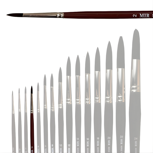 Pincel Redondo Teijin Sintético Ref. 400 - Profesional para Restauración y Bellas Artes (Nº 2, 6, 12)