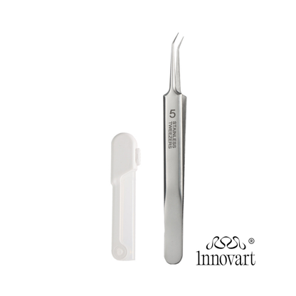 Pince de Précision Courbée avec Lumière LED – Conservation Papier et Parchemin