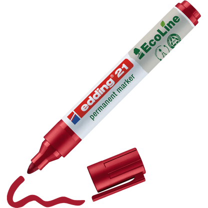 Marcador Permanente edding 21 EcoLine 1,5-3mm 90% Reciclado