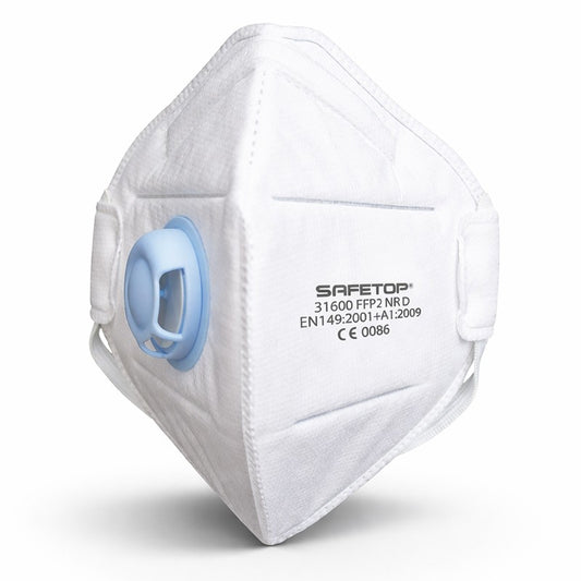Mascarilla FFP2 NR D plegable vertical con válvula · Safetop 31600