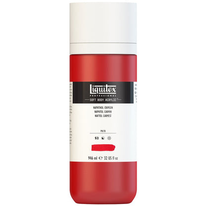 Liquitex Soft Body rojo naftol carmesí, frasco de 946 ml