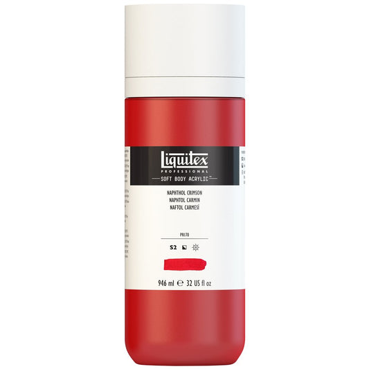 Liquitex Soft Body rojo naftol carmesí, frasco de 946 ml