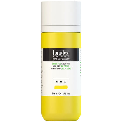 Liquitex Soft Body amarillo claro libre de cadmio, 946 ml