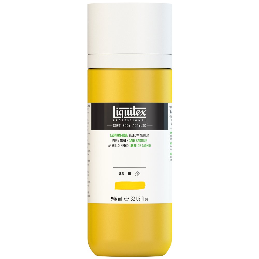 Liquitex Soft Body amarillo medio libre de cadmio, 946 ml