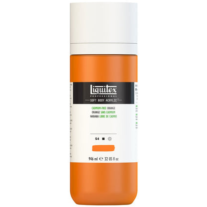 Liquitex Soft Body naranja libre de cadmio, frasco de 946 ml
