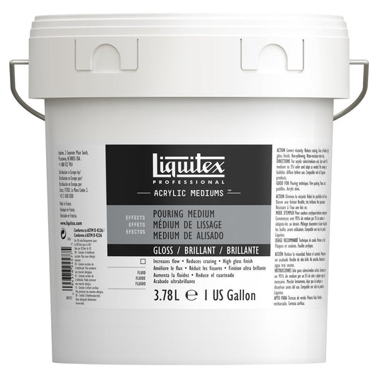 Liquitex Professional Pouring Medium brillante (médium de alisado), cubo de 3,78 L