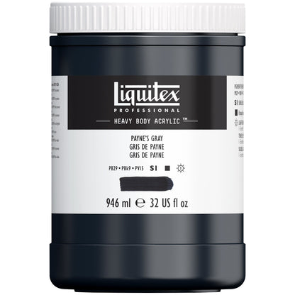Liquitex Professional Heavy Body Acrylic, Gris de Payne n.º 310, bote de 946 ml