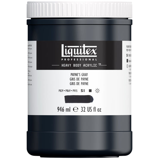 Liquitex Professional Heavy Body Acrylic, Gris de Payne n.º 310, bote de 946 ml