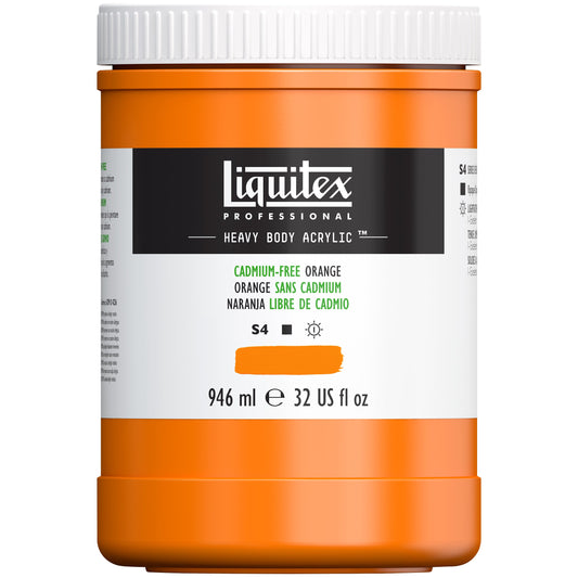 Liquitex Professional Heavy Body, Naranja libre de cadmio n.º 892, bote de 946 ml