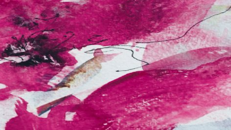 Detalle de una pintura con color Aquacryl de Lascaux en rosa magenta sobre papel