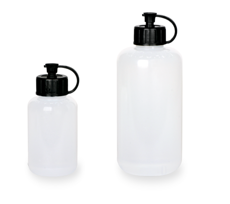 Lascaux frascos vacíos transparentes con tapón negro, de 85 ml y 250 ml