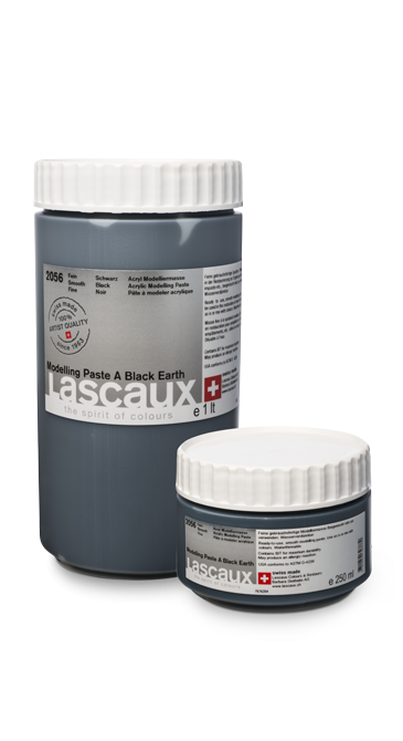 Lascaux Modelling Paste A Black Earth, tarros de 250 ml y 1 l