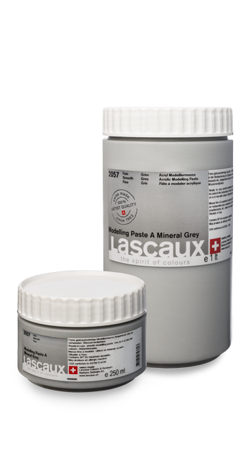Lascaux Modelling Paste A Mineral Grey, tarros de 250 ml y 1 l