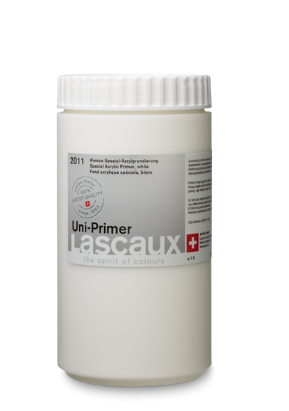 Lascaux Uni-Primer, imprimación acrílica blanca, envase de 1 l