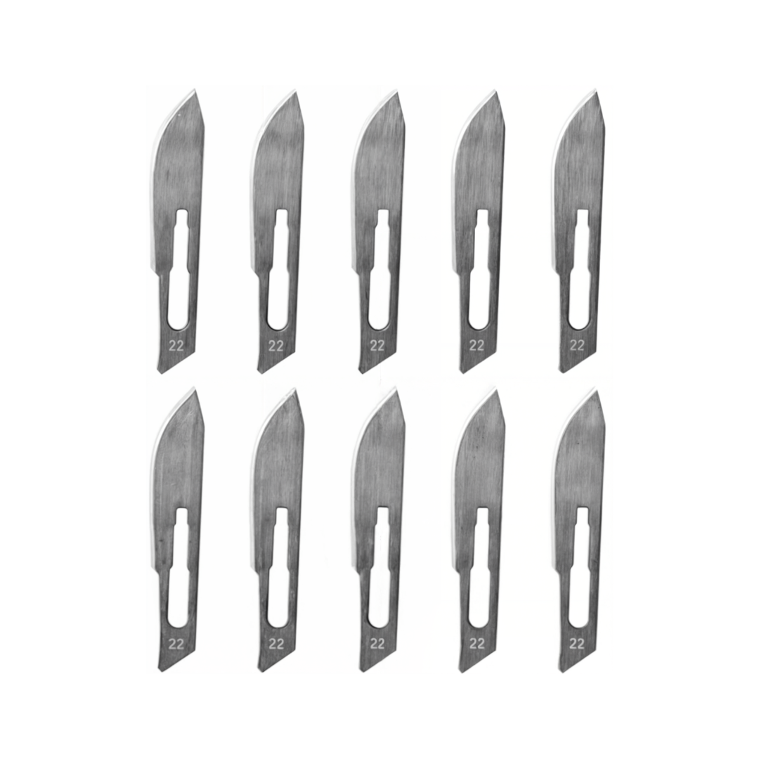 Hojas de bisturí nº 10, 11, 12, 15, 20, 21, 22 y 23 (10 uds. por pack)