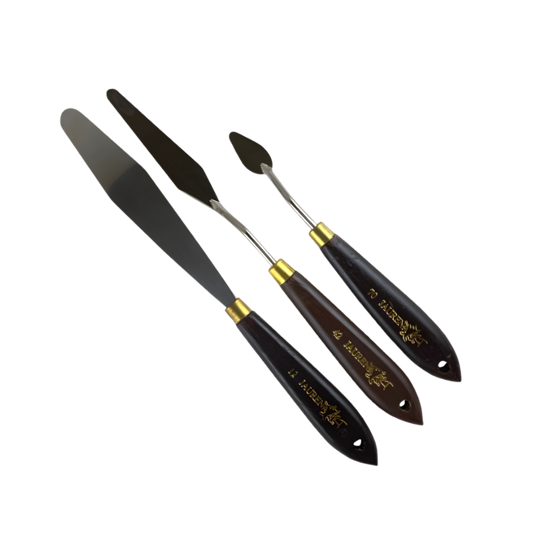 Pack 3 Espátulas MIR - Acero y Mango de Madera (Nº 12, 42, 70)