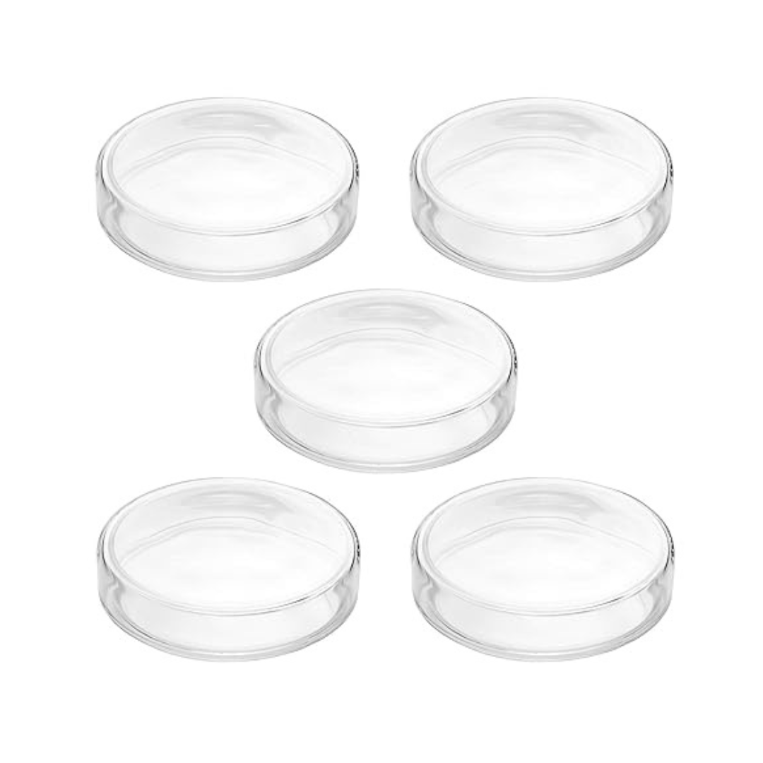 Placa de Petri de Vidre Borosilicat amb Tapa (5 Unitats)