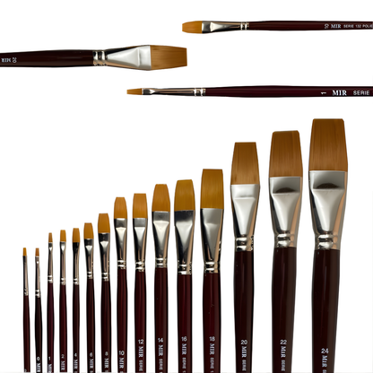 Pincel Plano Toray Sintético (Números 00–20)