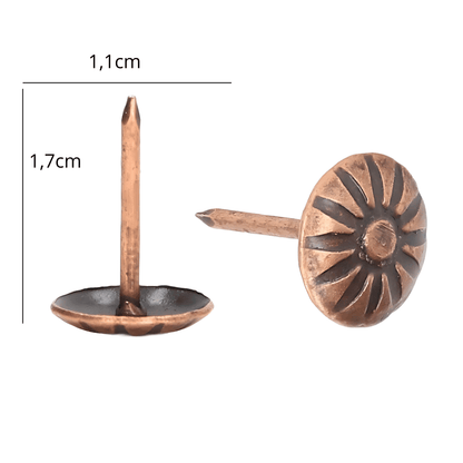 Tachuela flor bronce cobre envejecido