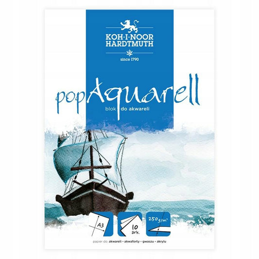Bloque A3 Acuarela Koh-i-Noor Pop Aquarell 250 g/m² (10 hojas)