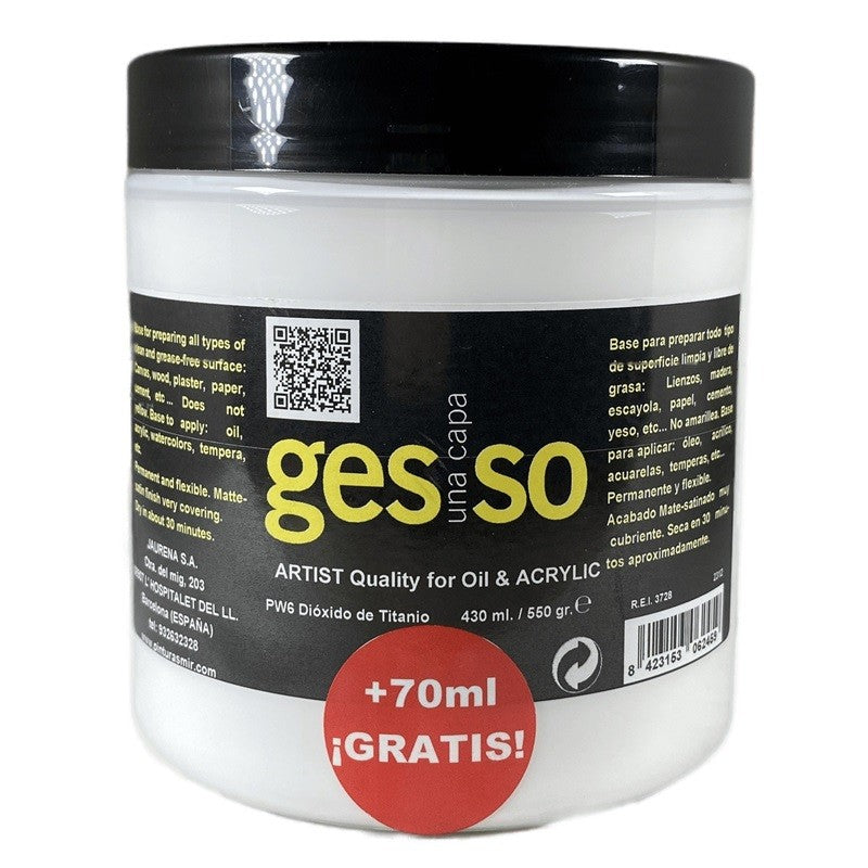 Gesso MIR 1 Capa — Imprimación Concentrada para Óleo y Acrílico