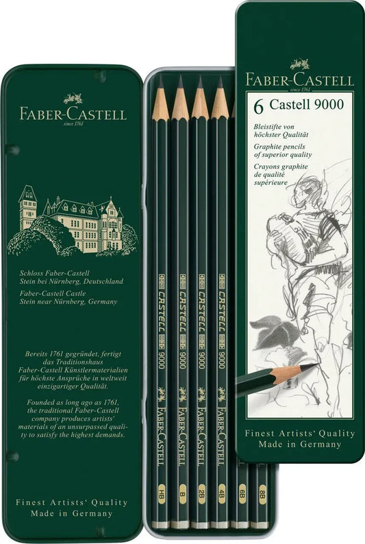 Jeu de 6 Crayons Castell 9000