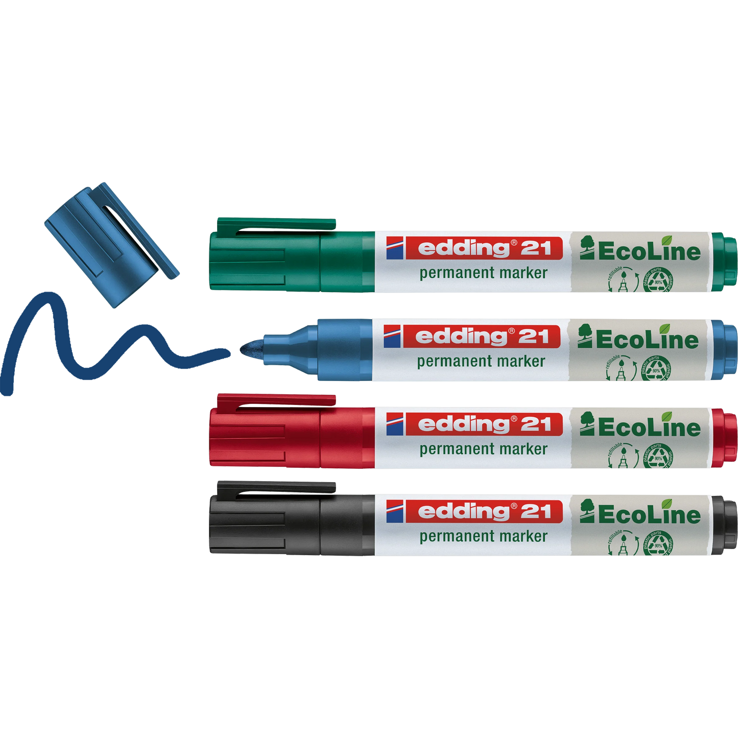 Marcador Permanente edding 21 EcoLine 1,5-3mm 90% Reciclado