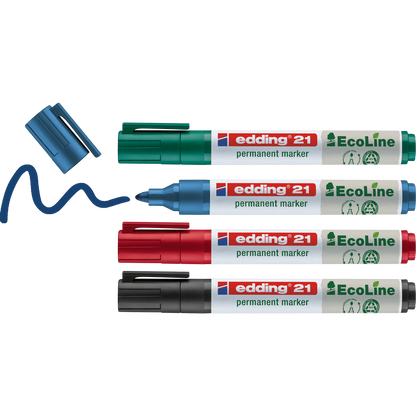 Marcador Permanente edding 21 EcoLine 1,5-3mm 90% Reciclado