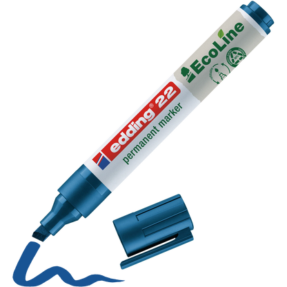 Marcador Permanente edding 22 EcoLine 90% Reciclado Punta Biselada