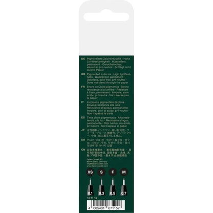 Estuche con 4 rotuladores Pitt Artist Pen negro XS-M