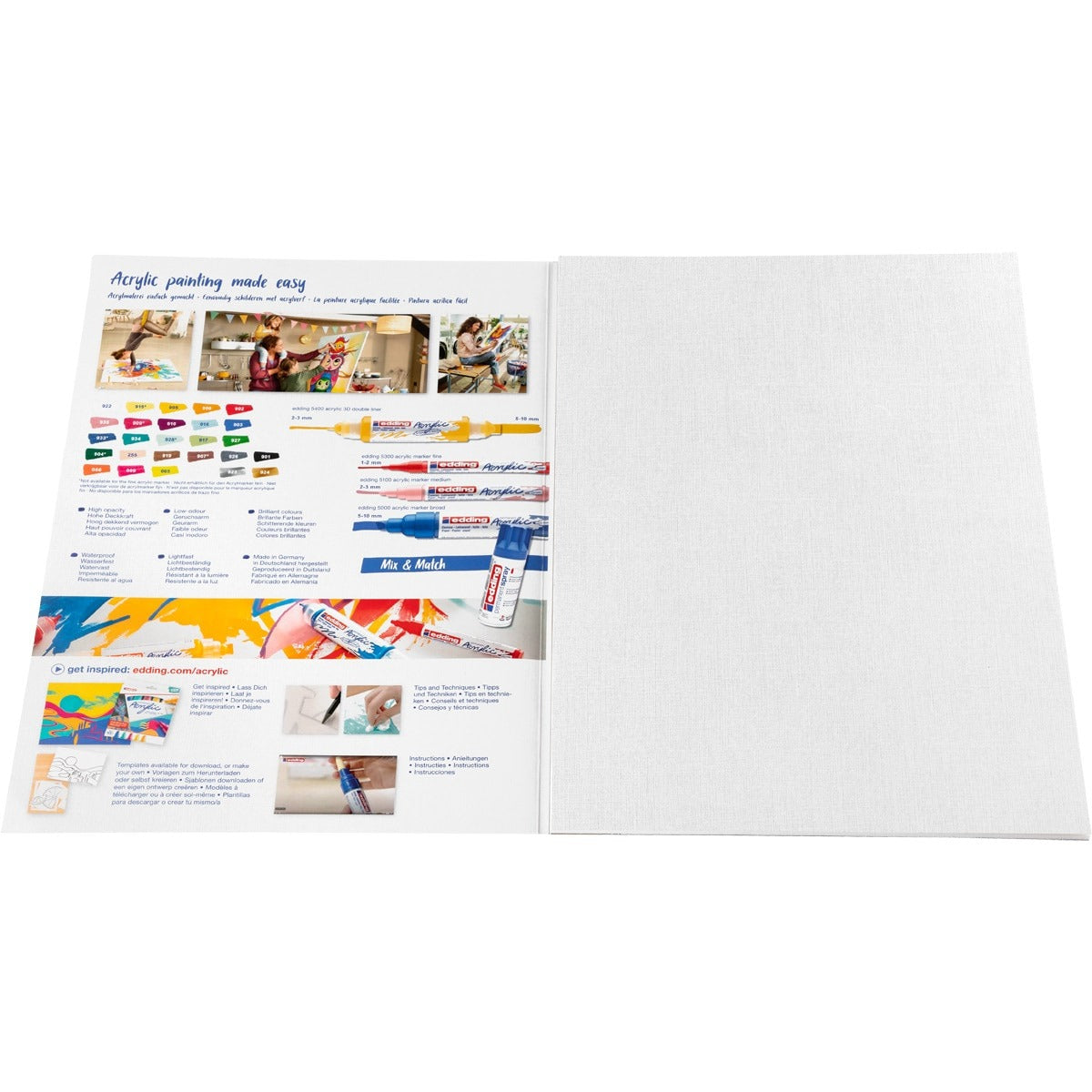 Edding Bloc para Acrílico y Óleo A3 blanco (300 g/m²)- 30010