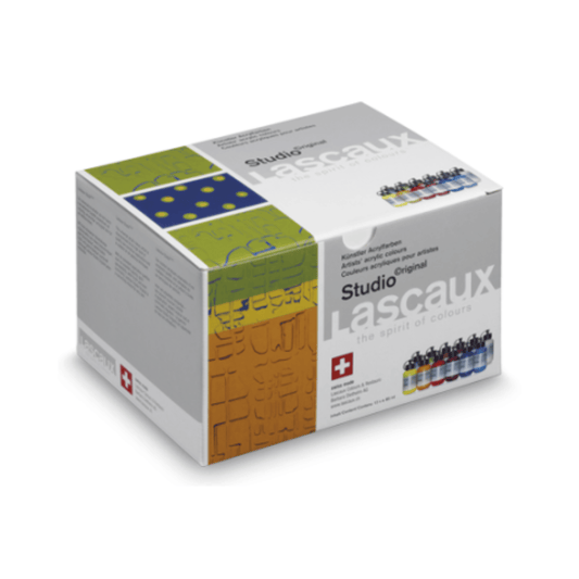 Lascaux Studio Original — Estuche 12 Colores Acrílicos Finos 85 ml