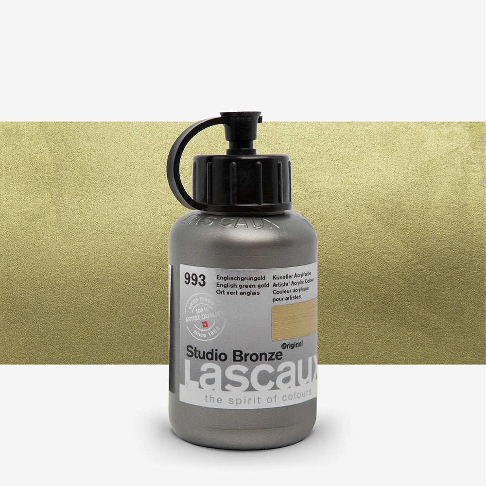 Lascaux Studio Bronze 993 Oro verde inglés — acrílico metálico